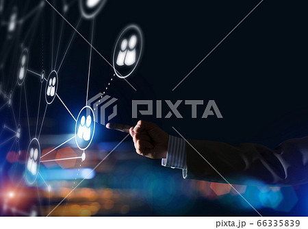 Creating modern wireless technologies as means of communucation and networking on dark background Creating modern wireless technologies as means of communucation and networking on dark background 66335839