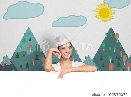 Girl with banner 66336072