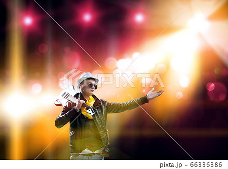 Rock star on stage 66336386