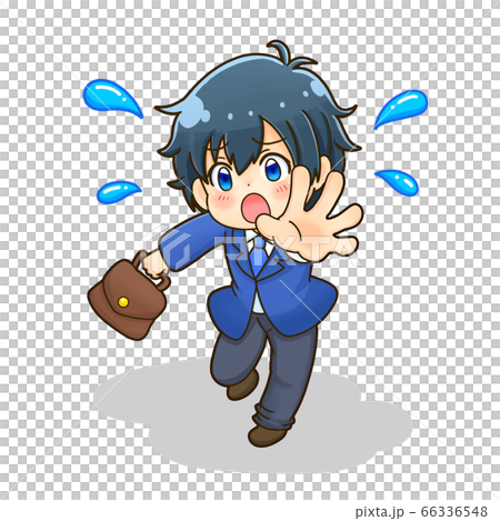 焦って追いかける 男の子のイラスト素材
