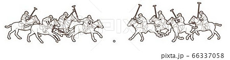 Group of Horses Polo players action sport cartoon graphic vector. 66337058