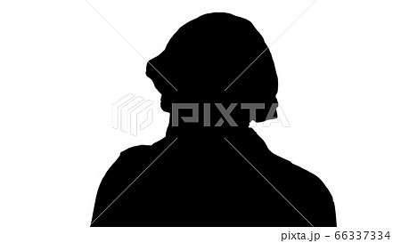 Silhouette Coughing Female Doctor in a Mask To Prevent Others From Infection. Silhouette Coughing Female Doctor in a Mask To Prevent Others From Infection. 66337334