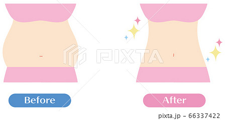 ダイエットのビフォーアフターのイラスト素材 ダイエットのビフォーアフターのイラスト素材