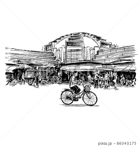 Sketch posters in a market stall Stock Photos and Images | agefotostock