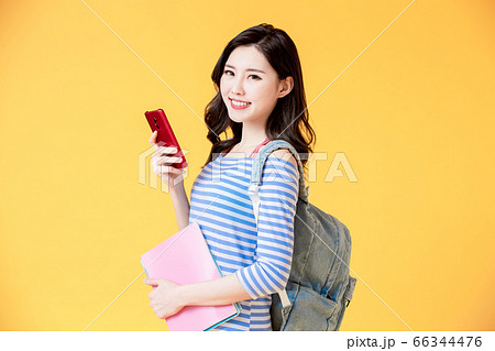 asian student use smart phone asian student use smart phone 66344476