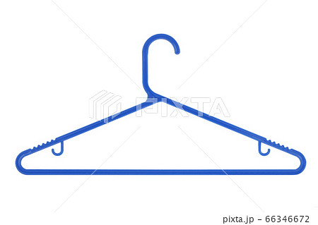 Blue plastic coat hanger isolated on a white 66346672