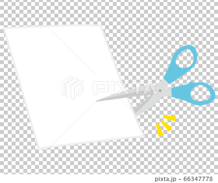 Illustration of cutting paper with scissors Illustration of cutting paper with scissors 66347778