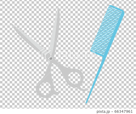 Hairdresser scissors and comb illustration 66347961