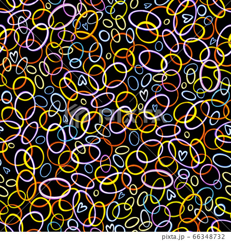 Vivid neon seamless pattern with hand drawn...のイラスト素材 [66348732] - PIXTA