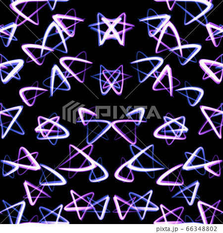 Neon seamless pattern with hand drawn stars on...のイラスト素材 [66348802] - PIXTA