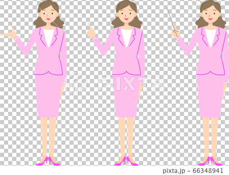 Female employee pointing - Stock Illustration [66348941] - PIXTA