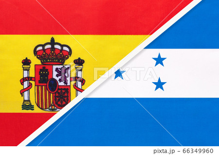Spain and Honduras, symbol of two national flags Spain and Honduras, symbol of two national flags 66349960