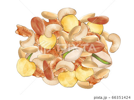 ミックスナッツのイラスト素材
