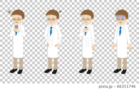男性医師の立ち姿4ポーズのイラストセット 男性医師の立ち姿4ポーズのイラストセット 66351746
