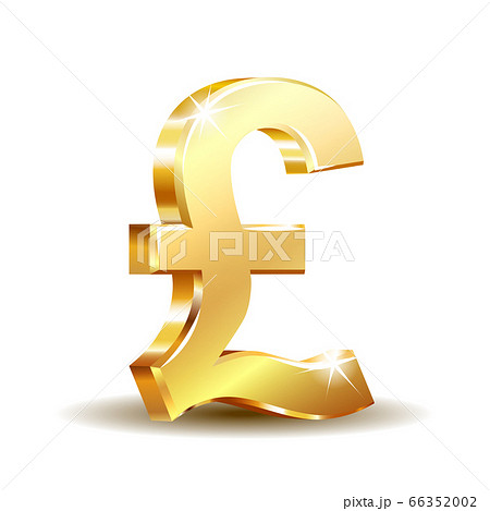 Shiny golden pound currency symbol. Vector illustration 66352002
