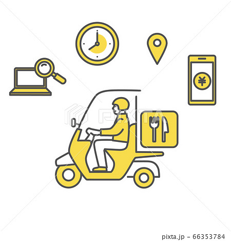 デリバリーサービス　イラスト素材セット 66353784