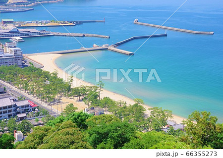 兵庫県 淡路島 洲本城跡から大浜を望む 兵庫県 淡路島 洲本城跡から大浜を望む 66355273