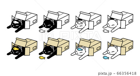 cat vector icon calico paper box kitten pet fish breed logo symbol character cartoon doodle illustration design 66356418
