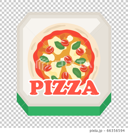 箱に入ったピザのイラストのイラスト素材
