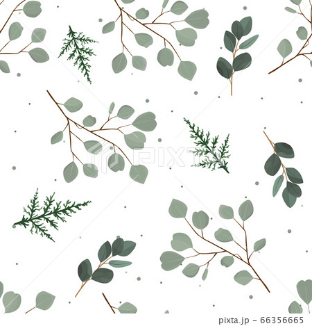 Abstract seamless pattern with leaves. Vector Abstract seamless pattern with leaves. Vector 66356665