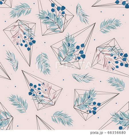Abstract seamless pattern with leaves. Vector 66356680