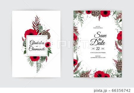 Vector floral design card. Greeting, postcard 66356742