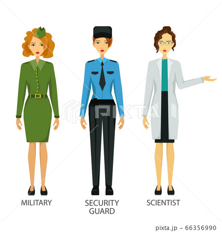 Women Working In Hard Job Setのイラスト素材 66356990 Pixta