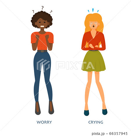 Women expressing various emotions 66357945