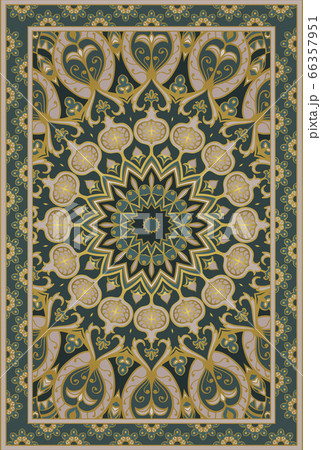 Green carpet with pomegranate. 66357951