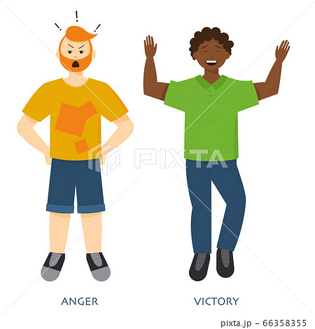 Men expressing various emotions 66358355