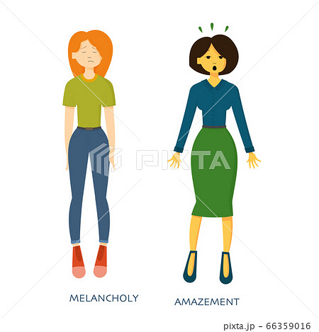 Women expressing various emotions 66359016