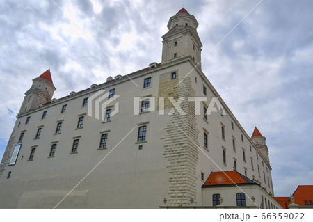 View of Bratislava castle. This castle is one of the main attractions of this Slovak capital town. View on Bratislava castle. Bratislava Castle - Bratislavsky hrad - main castle of Bratislava, capital 66359022