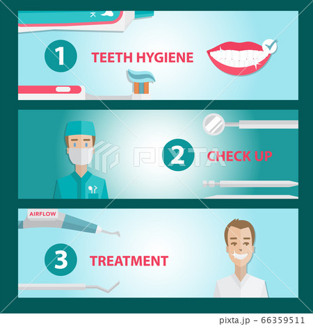 Medical teeth hygiene leaflet and banner 66359511