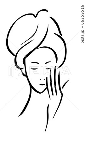 Logo Women Face And Hand On White Backgroundのイラスト素材