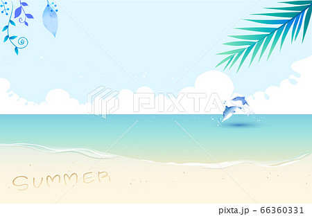 背景 夏 砂浜のイラスト素材