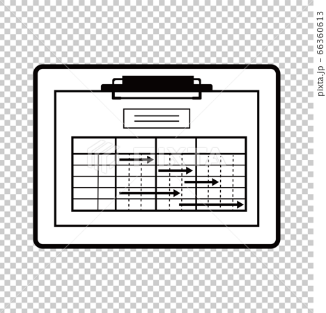Process Table Clipboard Black And White Line Stock Illustration