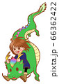 女の子と龍 66362422