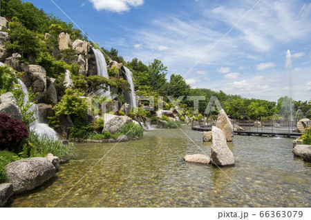 風景 滝 噴水 66363079