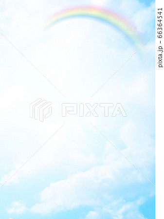 空グラデーションと虹のイラスト素材