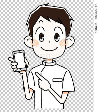 Male healthcare worker with smartphone 66368016