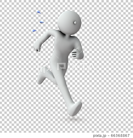 懸命にジョギングするキャラクター 3dイラスト のイラスト素材