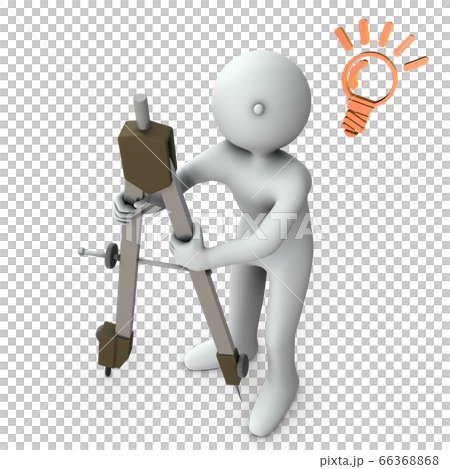 アイディアを具体化する設計士 3dイラスト のイラスト素材