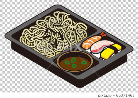 Bento of cold zaru soba and nigiri sushi to take home 66371465