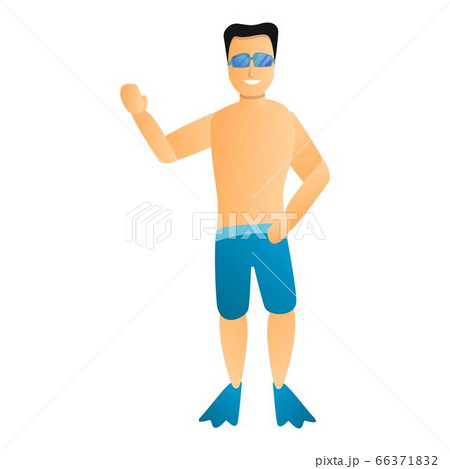 Man ready for swimming icon, cartoon style Man ready for swimming icon, cartoon style 66371832