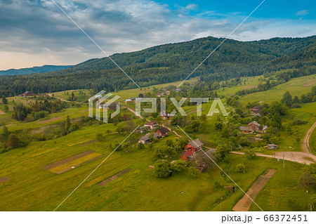Carpathian mountains and fields in the early summer morning Carpathian mountains and fields in the early summer morning 66372451