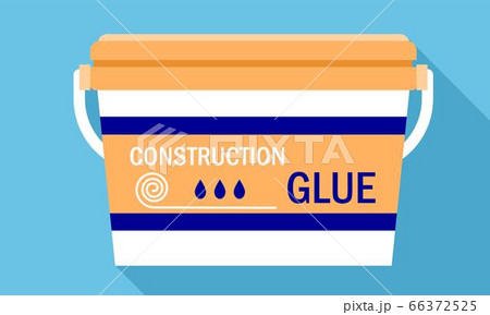Construction glue bucket icon, flat style 66372525