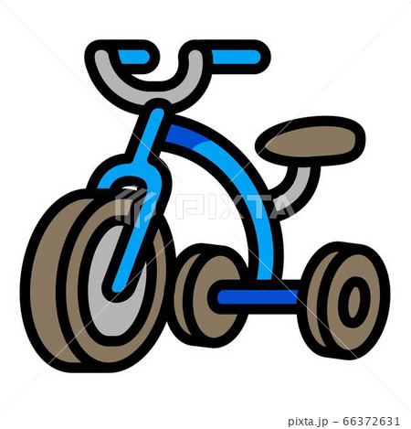 Blue tricycle icon, outline style 66372631