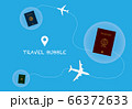 Bubble travel passports in bubble circle and airplane icon background 66372633