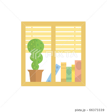 窓 窓辺 イラストのイラスト素材