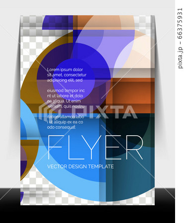 A4 flyer annual report circle design, vector background print template 66375931